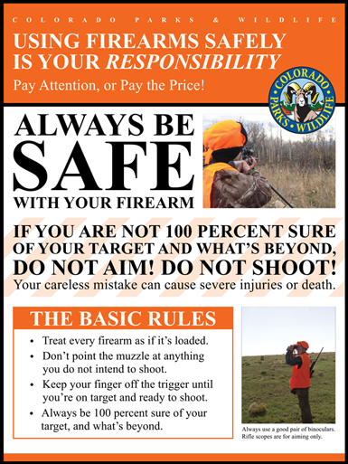 Using Firearms Safely is Your Responsibility Flyer.
