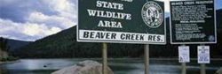 state wildlife area sign