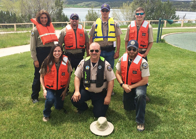CPW staff at Crawford State Park Checking in with their Life Vests May 2016