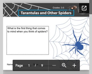 Thumbnail cover image of Spider Grade 3-5 PDF
