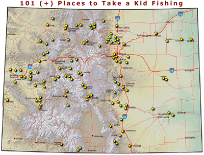 Image of the "101 (+) Places to Take a Kid Fishing" map.
