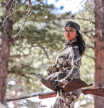 Female hunter on a novice turkey hunt