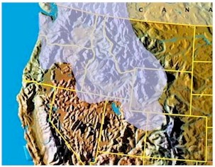 Mountain whitefish native range map