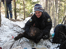 Michelle Gallagher with bear cub
