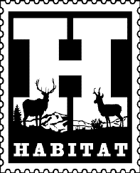 black and white habitat stamp logo
