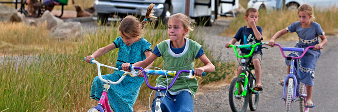 Children biking at Crawford State Park.