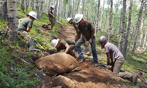 Building a trail on Mount Elbert