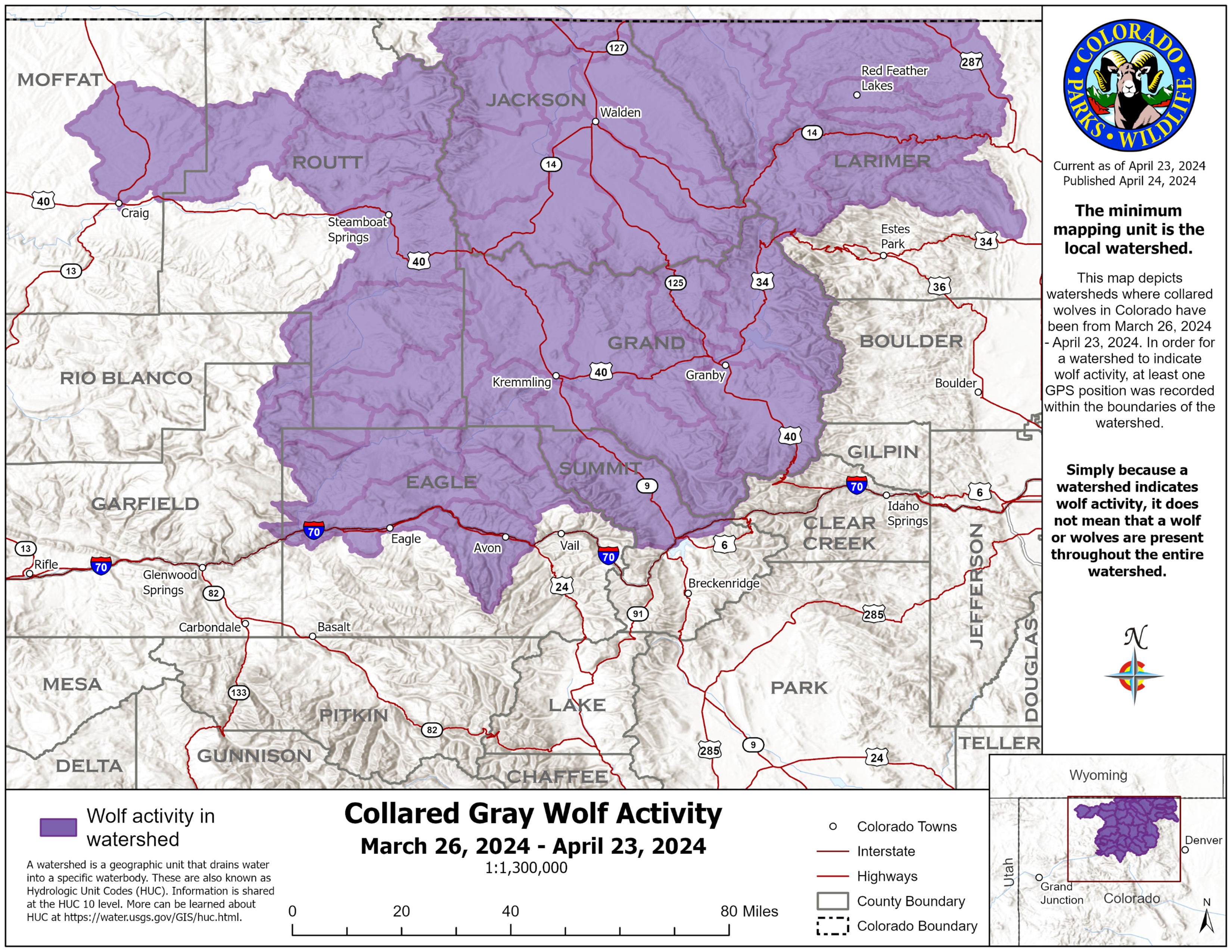 Collared Gray Wolf Activity Map