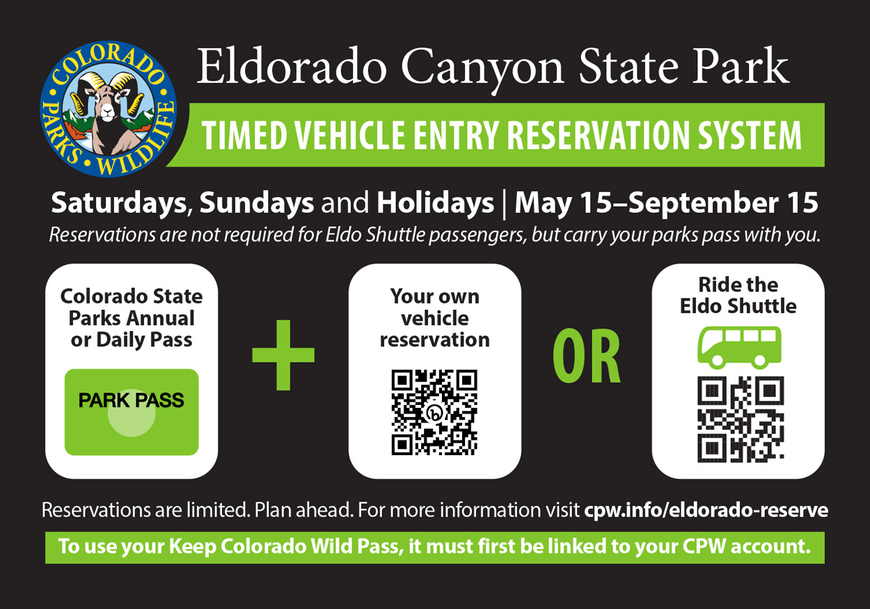 Timed vehicle entry resevation system. To use your Keep Colorado Wild Pass, it must first be linked to your CPW account.