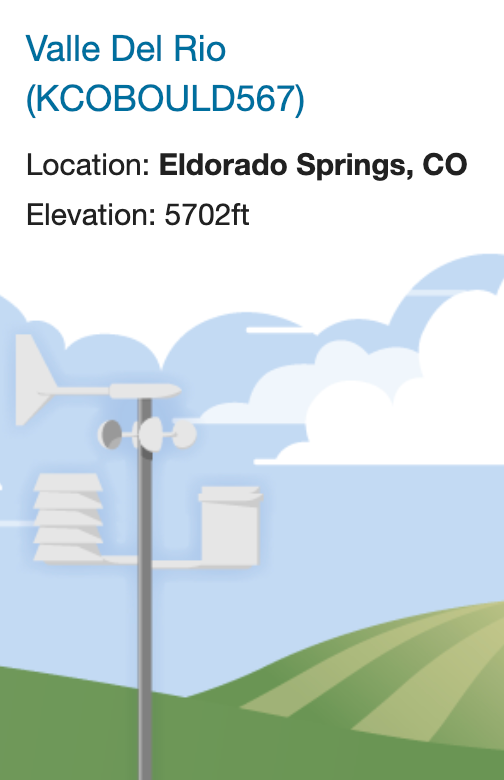 Weather Underground PWS XCOBOULD567 Eldorado Springs, CO Forecast