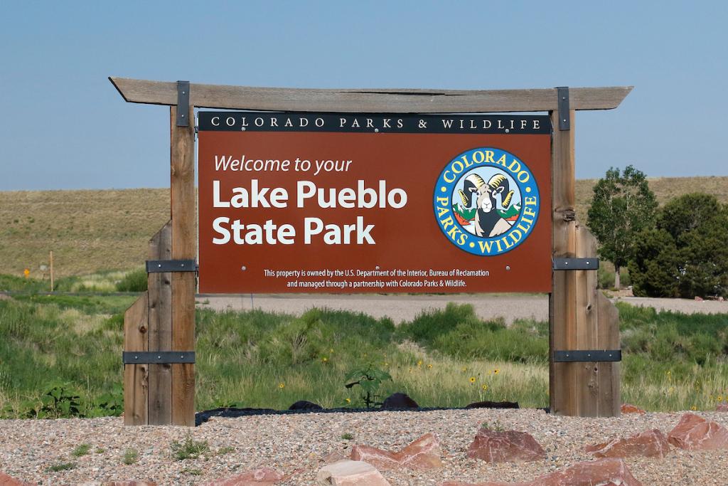CPW park sign of Lake Pueblo State Park