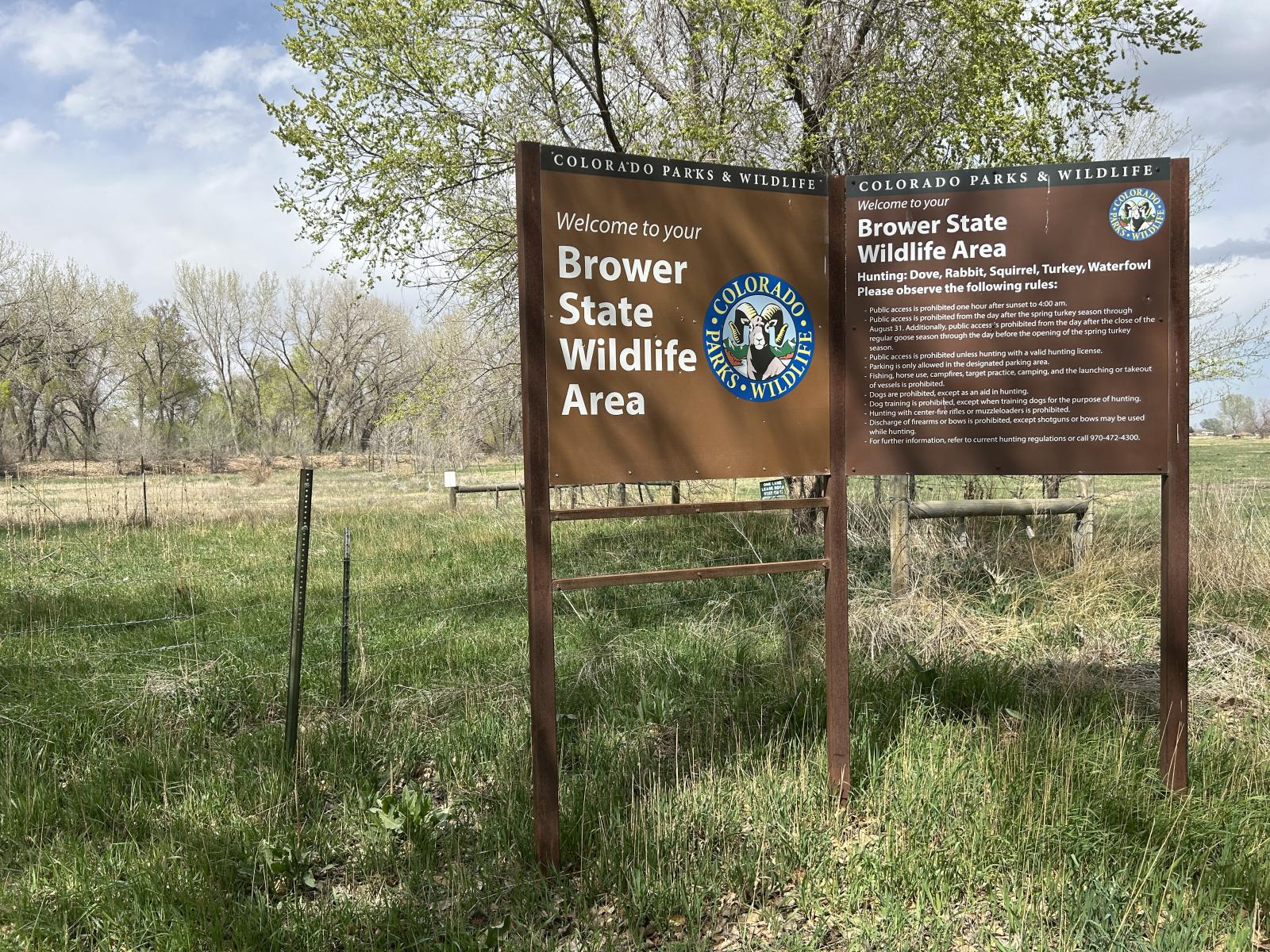 Brower State Wildlife Area sign