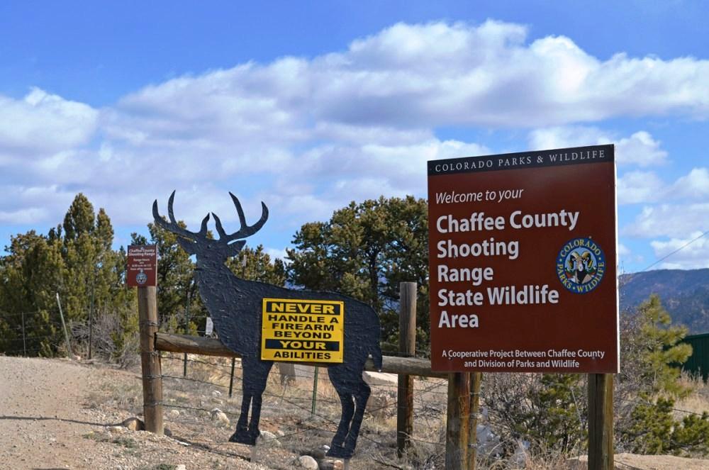 Chaffee County Shooting Range sign
