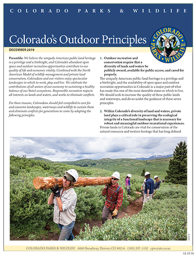 Colorado's Outdoor Principles