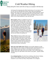 Cold Weather Hiking Guidelines Cover