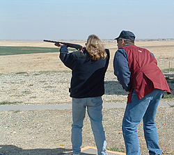 Skeet shooting instruction. Photo © Colorado Parks and Wildlife.