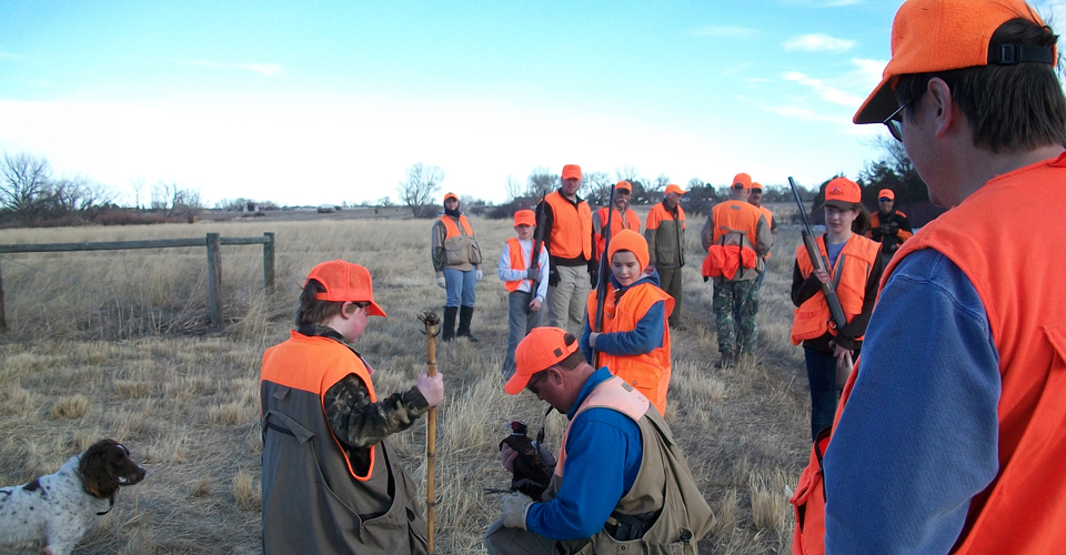 Youth Hunting group with Mentors - Pheasant Hunt
