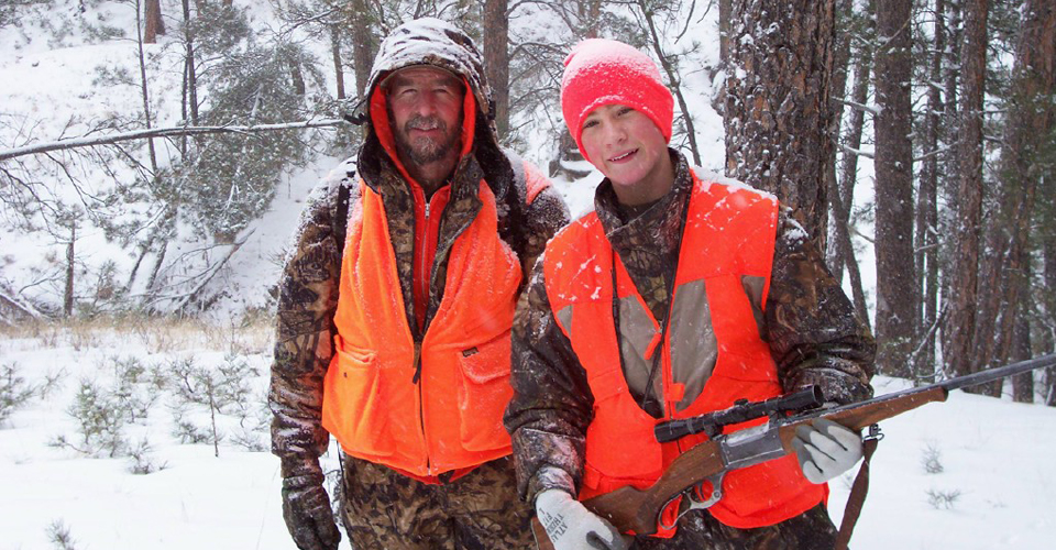 Mentor and youth hunter experience winter hunting.