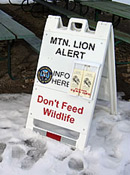 mountain lion alert sign 