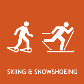 Cross country skiing and Snoeshoeing information.