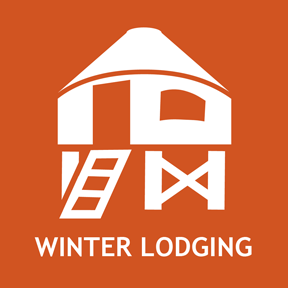 Winter lodging for cozy vacations, hut trips, etc.
