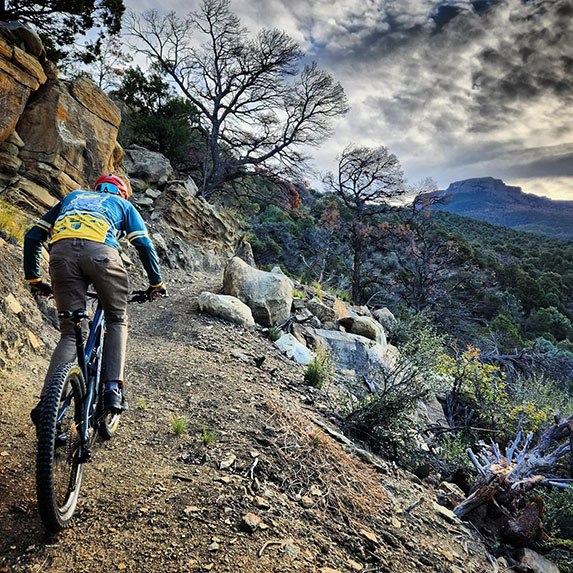Mountain biker on Fisher's Peak State Park trail